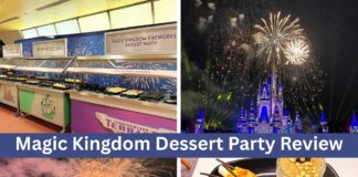 Review: Magic Kingdom Fireworks Dessert Party (Pre-Party) Collage of images from the Magic Kingdom's Dessert Party.