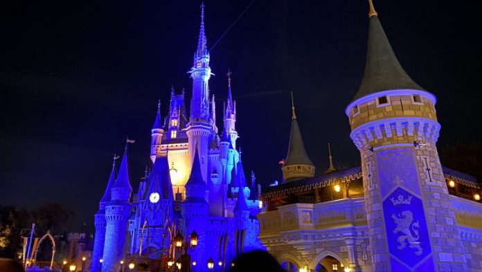 Cinderella Castle at the Magic Kingdom at night
