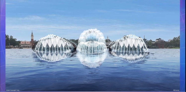 Old 'Harmonious' concept art for daytime fountains.