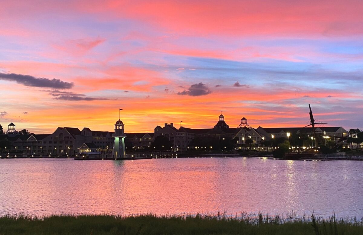 Disney's Yacht Club Resort at sunset.
