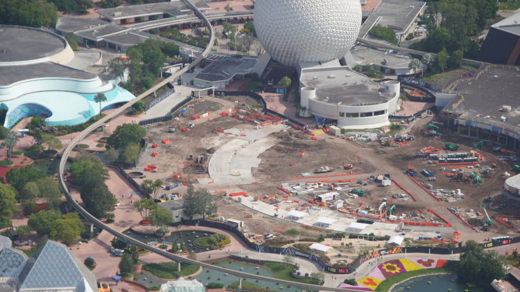 Aerial view of where Innoventions West stood at Epcot