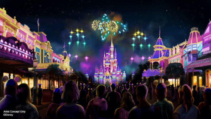Concept art for the Disney Enchantment fireworks show