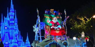 Santa in the Christmas Parade at Magic Kingdom