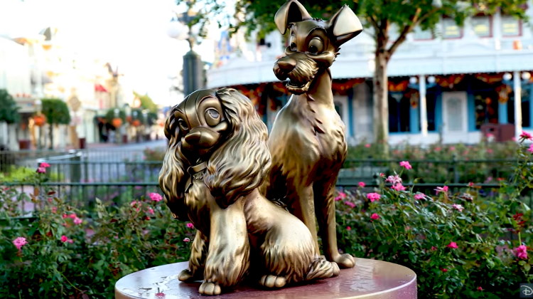 Golden sculpture at the Magic Kingdom