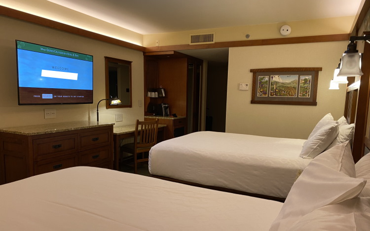 Overview of a standard room at Disney's Grand Californian Hotel