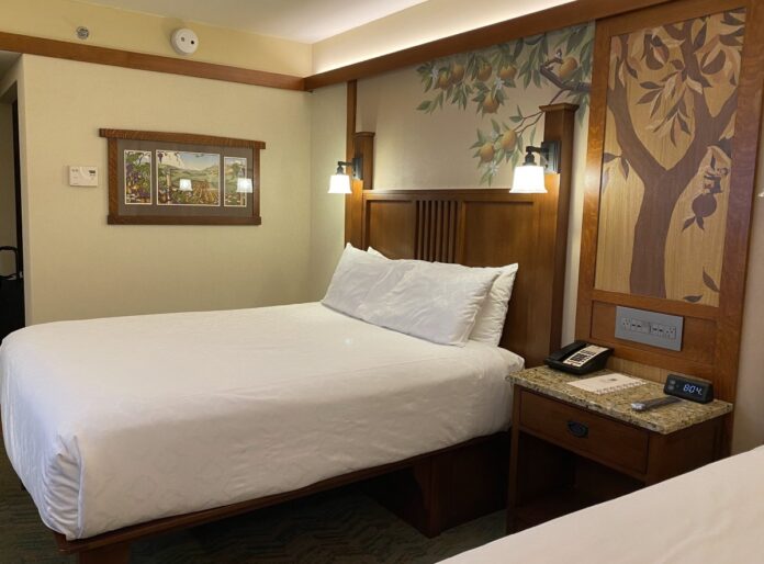 Two queen room at Disney's Grand Californian resort.