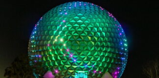 Colors of the Wind lighting package on Spaceship Earth