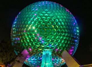 Colors of the Wind lighting package on Spaceship Earth