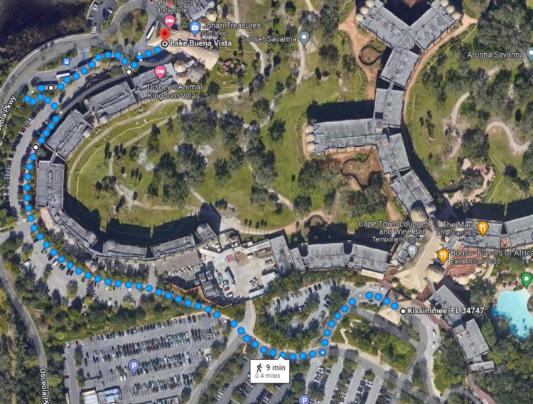 How Far Is The Walk Between Jambo House And Kidani Village At Disney s 