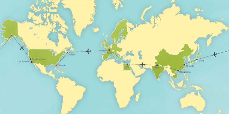 Adventures by Disney Private Jet Map