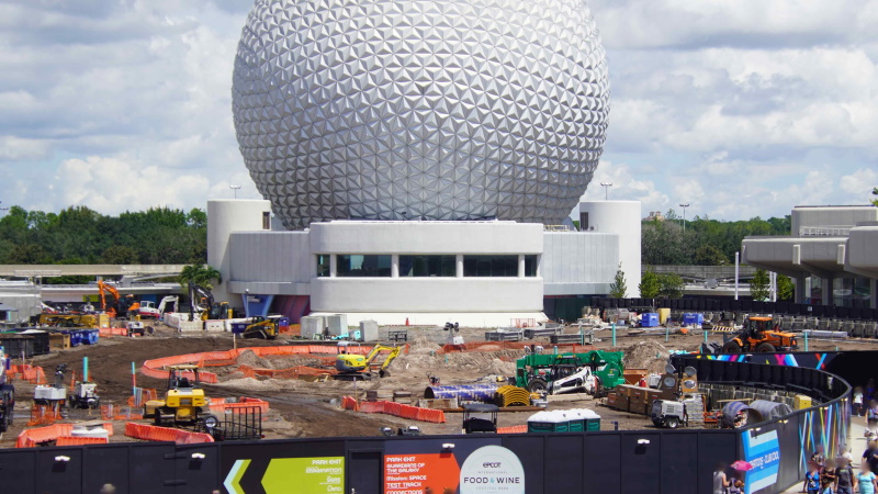 Construction in World Celebration at EPCOT.