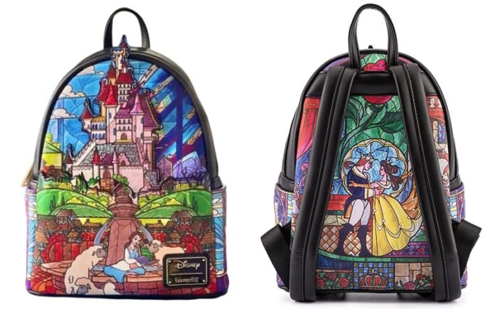 Beauty and the Beast Stained Glass Loungefly Backpack.