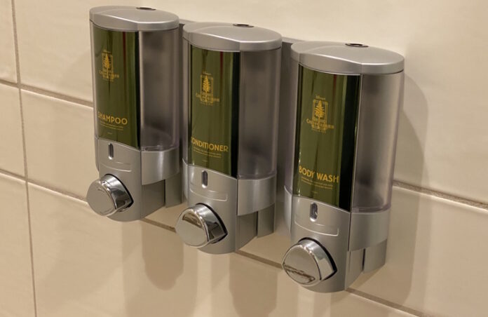 Disney Grand Californian Hotel Pump Bottle Toiletries.