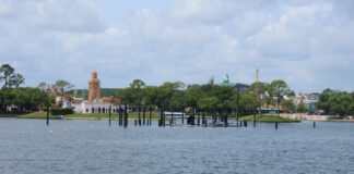 Pilings for new EPCOT fireworks show.