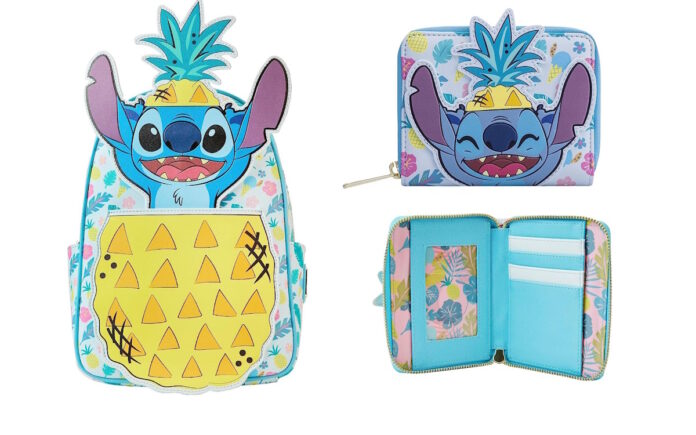 Stitch Pineapple Loungefly Backpack and Wallet