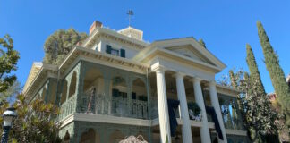 Exterior of the Haunted Mansion at Disneyland.