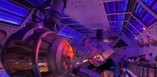 Space Mountain loading station at Disneyland.