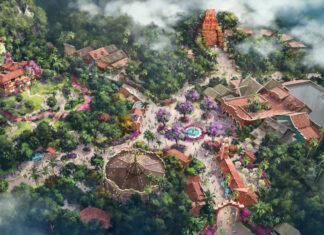 Concept art for potential Encanto and Indiana Jones area in Disney's Animal Kingdom.