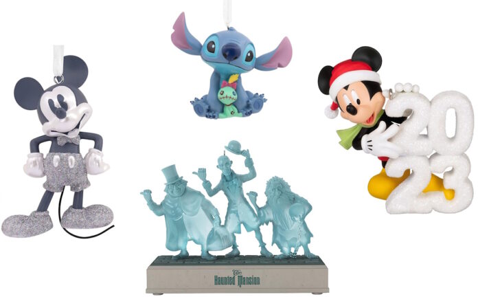 Disney Christmas ornaments for the 2023 holidays.