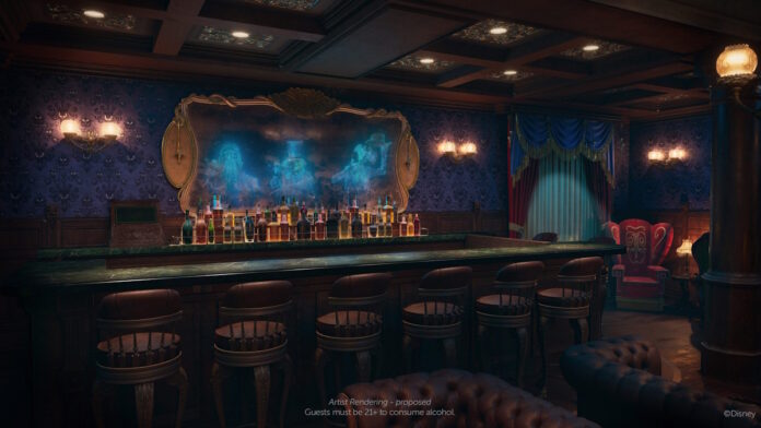 Haunted Mansion Parlor concept art on the Disney Treasure.