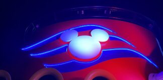 Disney Cruise Line logo on the Disney Fantasy.