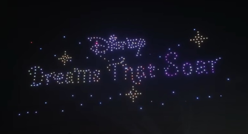 Disney Dreams That Soar logo made from drones.