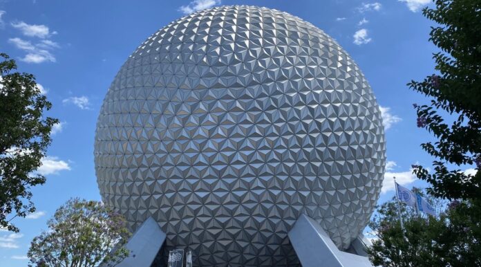 Spaceship Earth at EPCOT during the day.