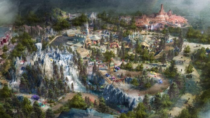 Concept art for 'Cars' attractions at Magic Kingdom.