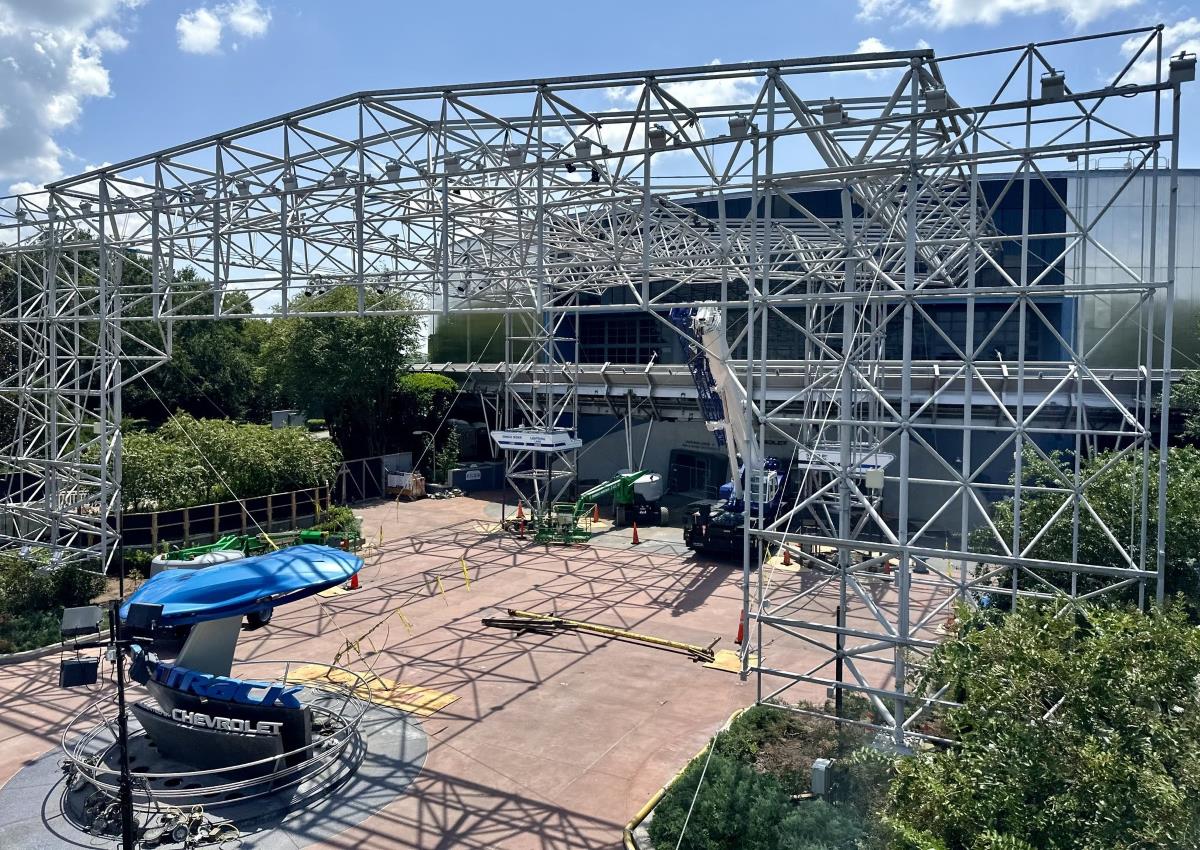 Removal of the exterior canopy at Test Track at EPCOT.