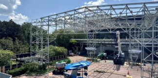 Removal of canopy at Test Track at EPCOT