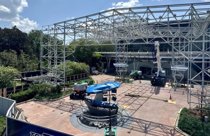 Removal of canopy at Test Track at EPCOT