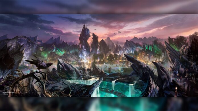 Concept art for the Villains Land at Magic Kingdom.