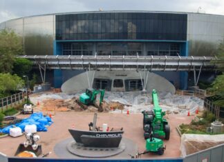 Construction outside Test Track at EPCOT.