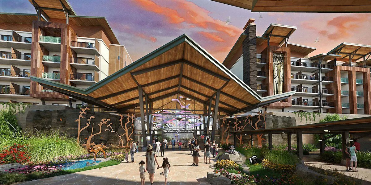 Concept art for the Disney Lakeshore Lodge Disney Vacation Club resort.