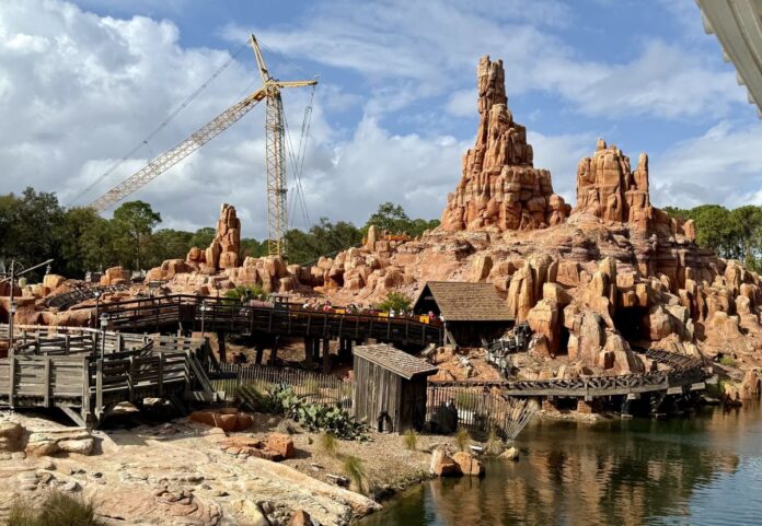 Crane in place behind Big Thunder Mountain Railroad.