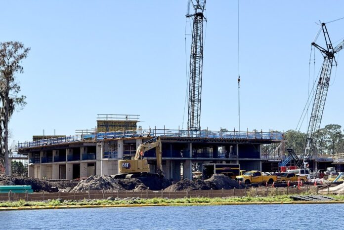 Construction of Disney Lakeshore Lodge at Walt Disney World.