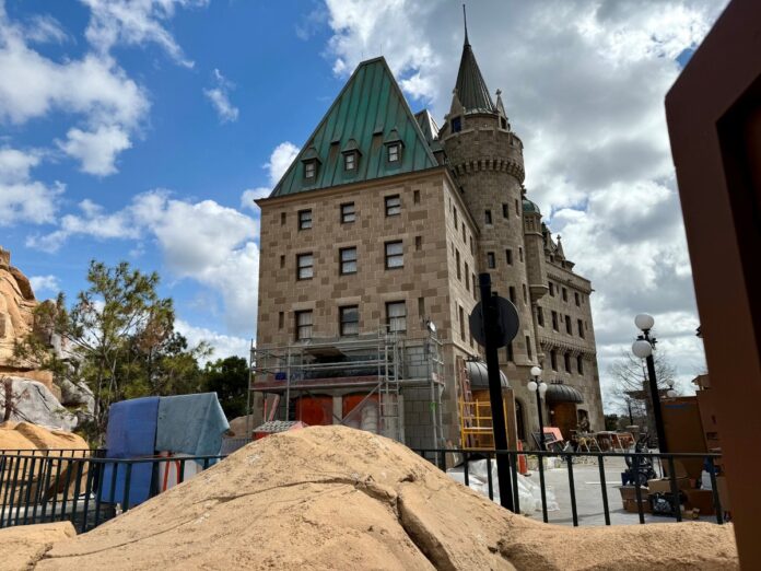 Construction in the Canada Pavilion at EPCOT.