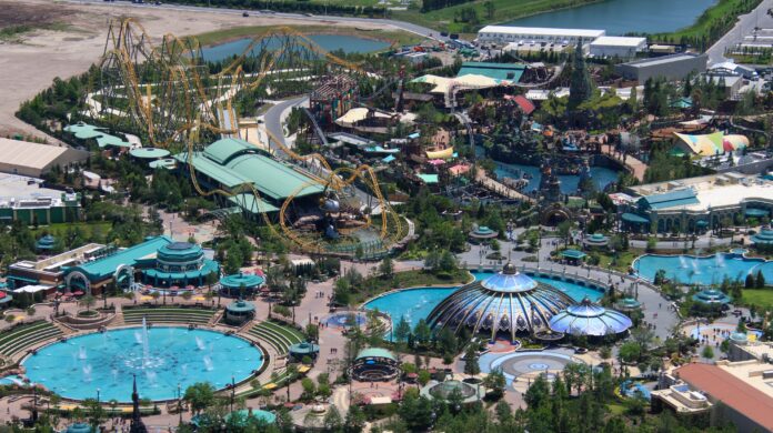 Aerial view of Epic Universe.