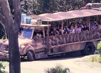 A broken down truck at Kilimanjaro Safaris.
