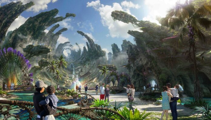 Concept art of Avatar experience at Disney California Adventure.
