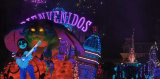 'Coco' float in the Disney Starlight parade.