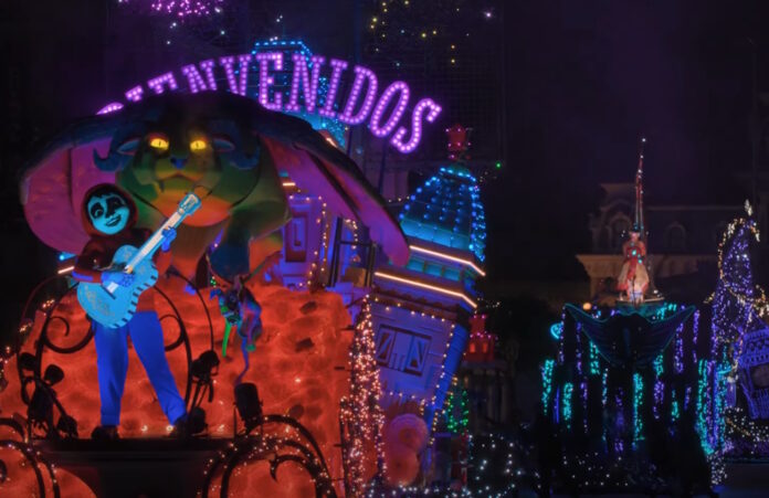 'Coco' float in the Disney Starlight parade.
