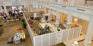 Construction inside the Grand Floridian lobby.