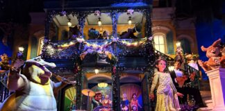 Finale scene in Tiana's Bayou Adventure.