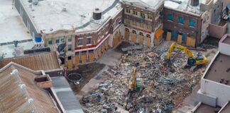 Aerial image of the old Muppet Store demolished at Hollywood Studios.