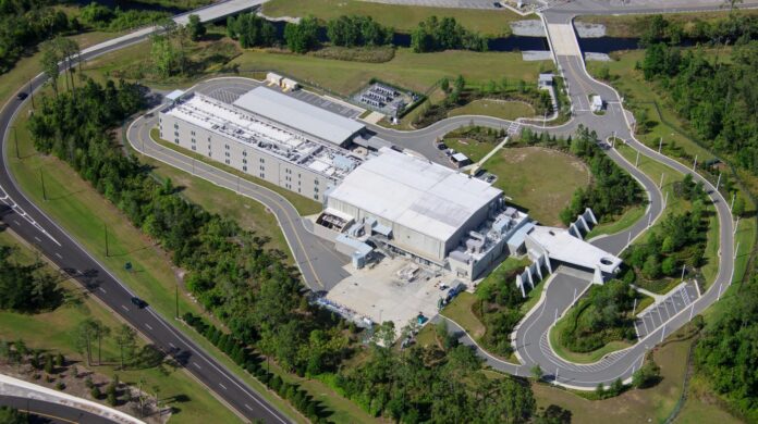 Aerial view of the former Star Wars: Galactic Starcruiser building.