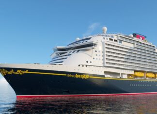 Concept art of the Disney Adventure cruise ship.