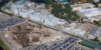 Construction on the Monsters Inc coaster coming to Hollywood Studios.
