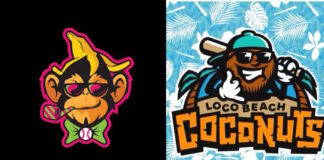 Logos for the Party Animals and Loco Beach Coconuts.