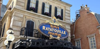 Exterior sign of Remy's Ratatouille Adventure.